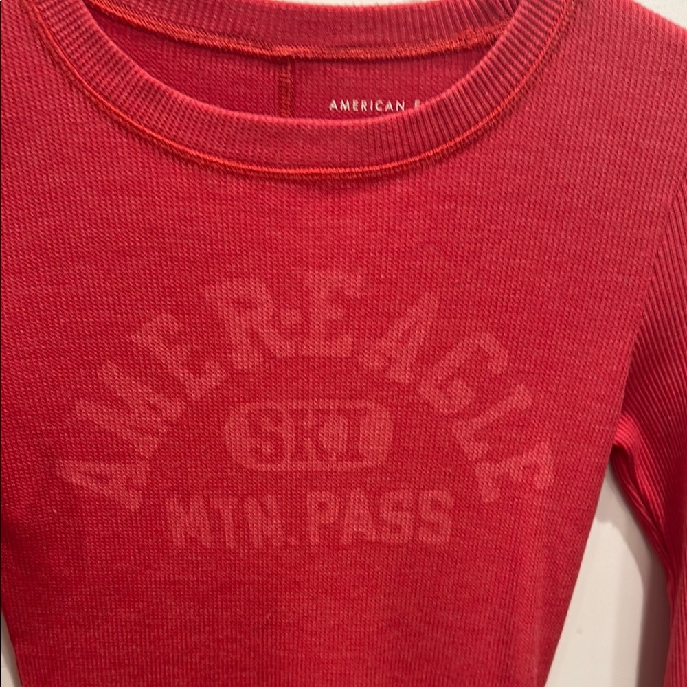 Aerie Vibrant Red Long Sleeve Top - Picture 3 of 4